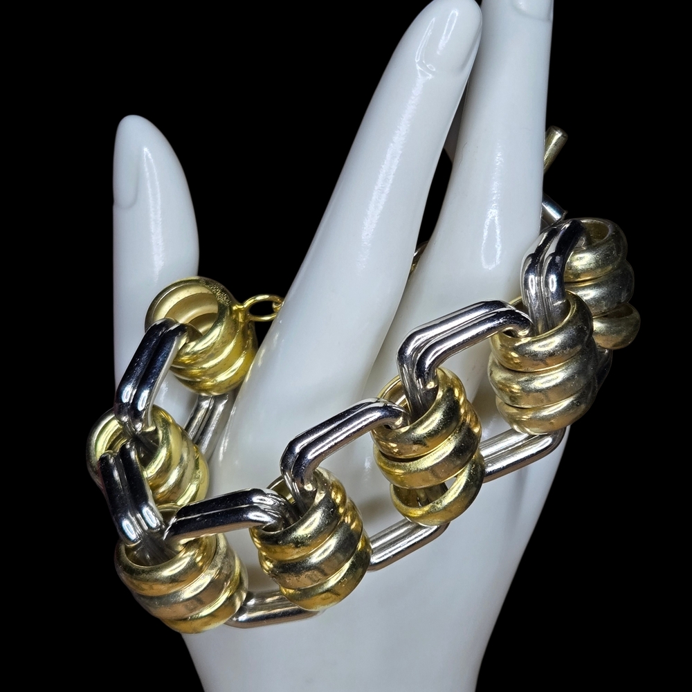 Vtg GIVENCHY  2 Tone, 18kgp, Bracelet - Picture 3 of 5